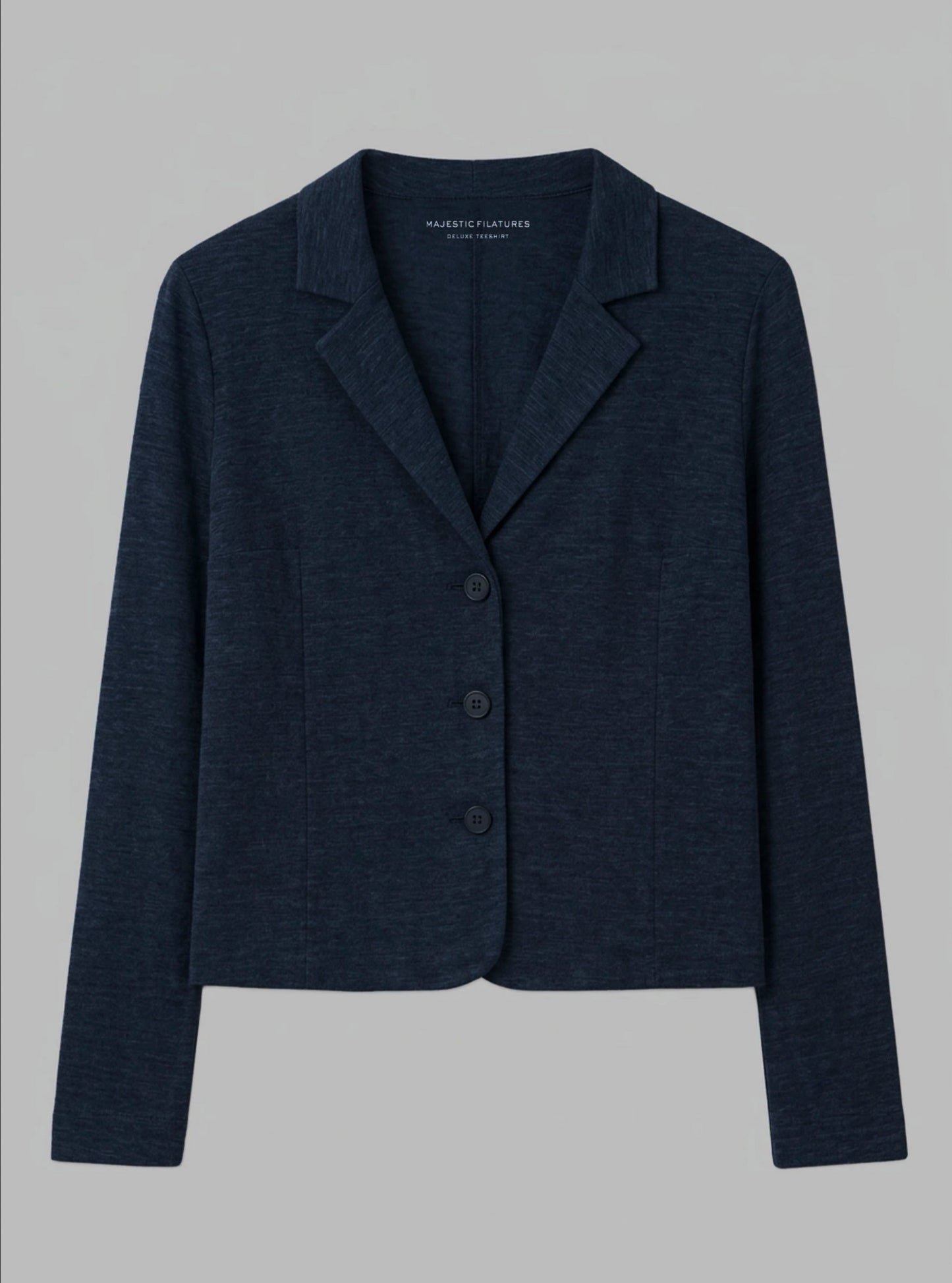 Majestic | Tailored Cotton-Blend 3-Button Jacket - Marine