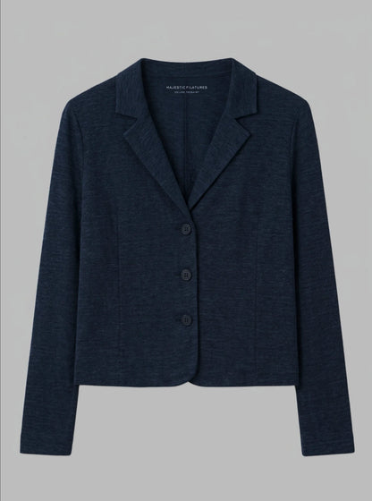 Majestic | Tailored Cotton-Blend 3-Button Jacket - Marine