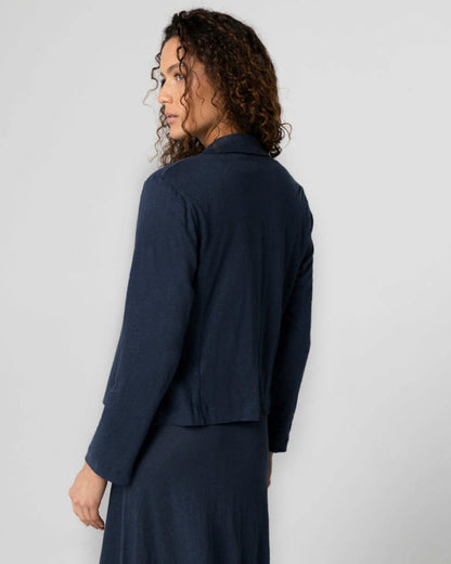 Majestic | Tailored Cotton-Blend 3-Button Jacket - Marine