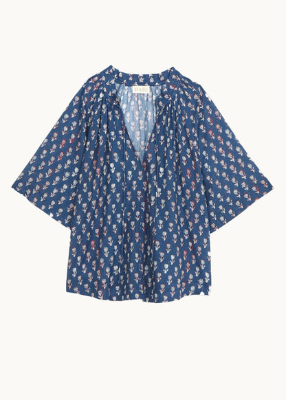 Blouse Ari Print Ss Top Indigo