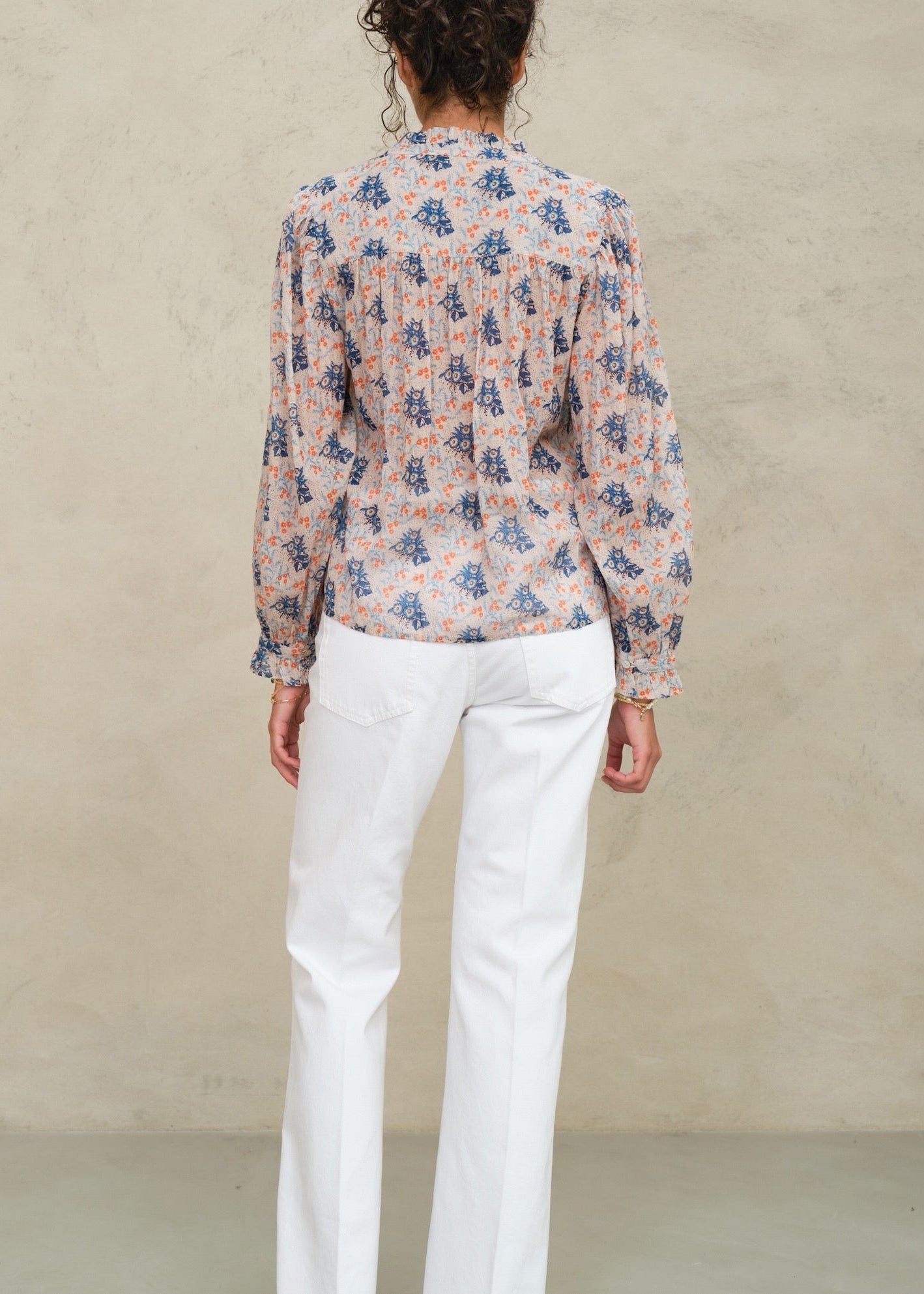MABE | Aster Floral Cotton Blouse with Peter Pan Collar