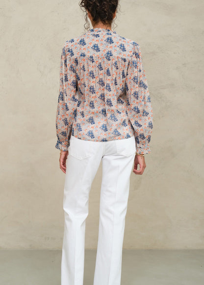 MABE | Aster Floral Cotton Blouse with Peter Pan Collar