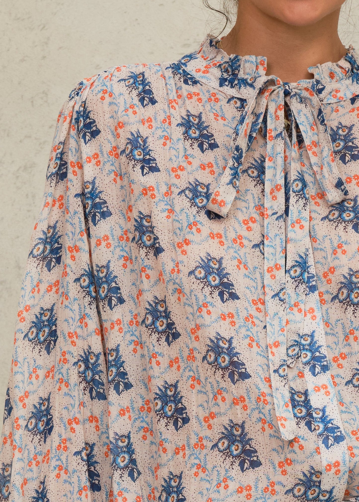 MABE | Aster Floral Cotton Blouse with Peter Pan Collar
