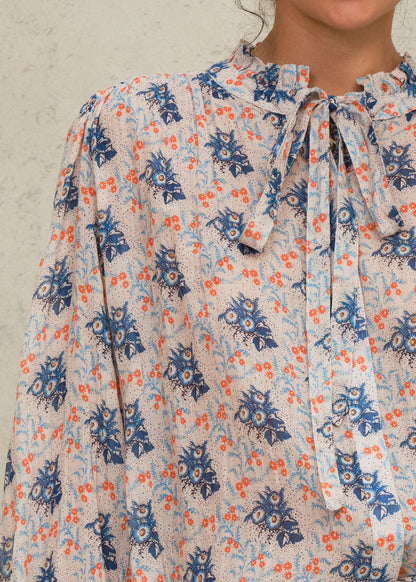 MABE | Aster Floral Cotton Blouse with Peter Pan Collar