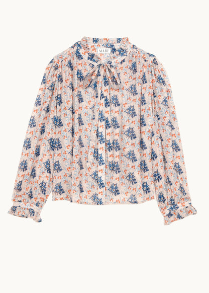 MABE | Aster Floral Cotton Blouse with Peter Pan Collar