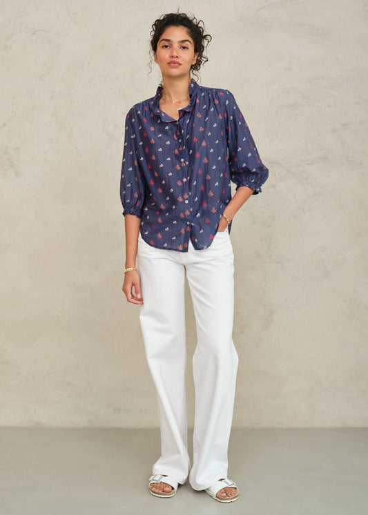 Blouse Auden Ls Top Navy