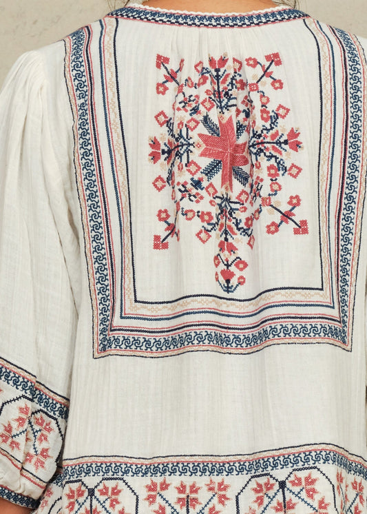 Jacket Calista Emb Jkt Ecru-Multi