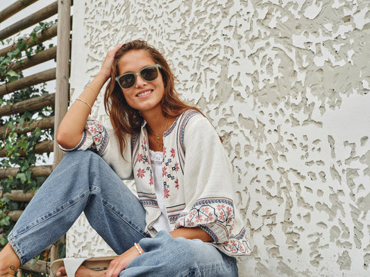 Jacket Calista Emb Jkt Ecru-Multi