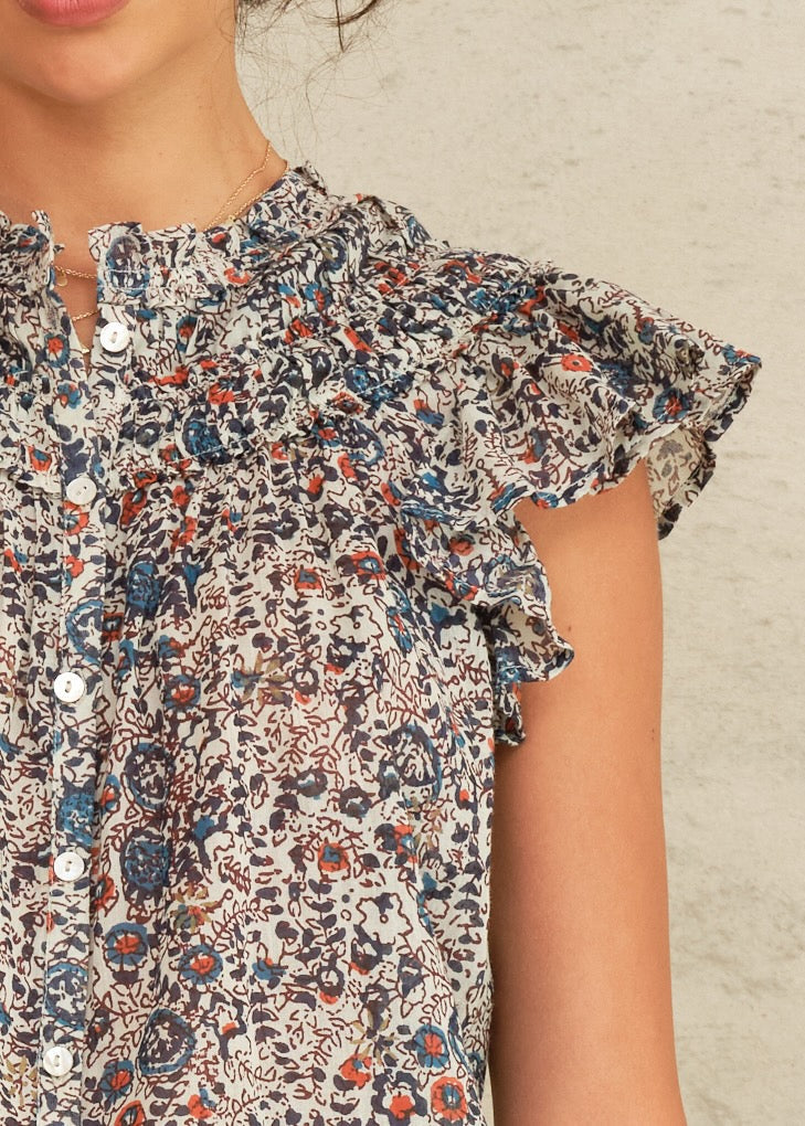 Blouse Cass 749688 Indigo-Rust