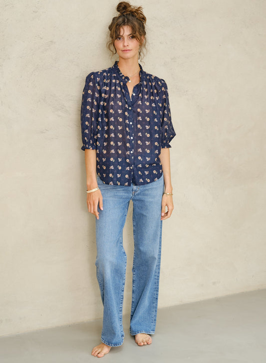 Blouse 640346 Dulcie Ls Top Navy