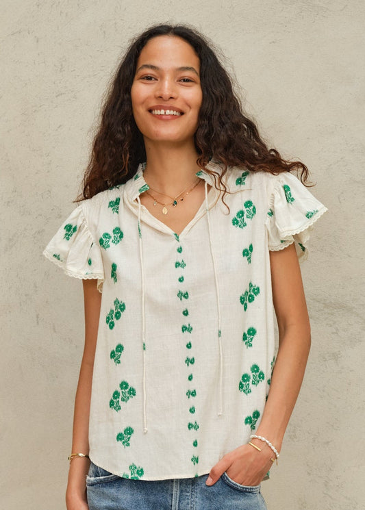 Blouse Iris Frill Top Green