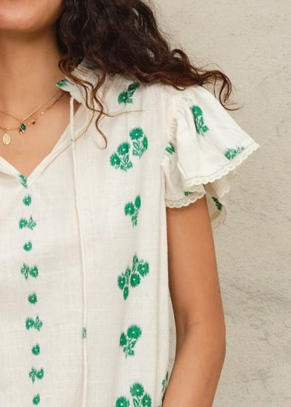 Blouse Iris Frill Top Green