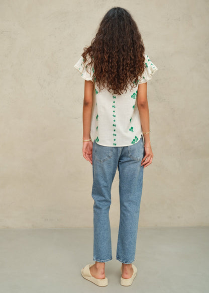 Blouse Iris Frill Top Green