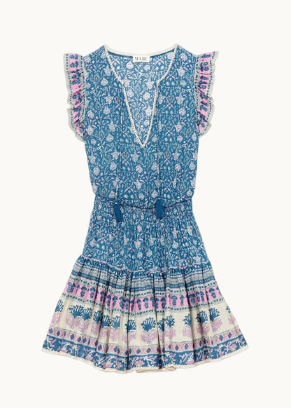 MABE | Myla Tiered Cotton Sundress - Multi Floral Blockprint