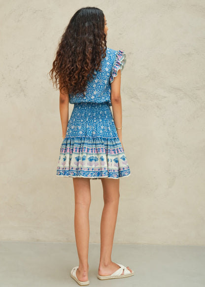 MABE | Myla Tiered Cotton Sundress - Multi Floral Blockprint