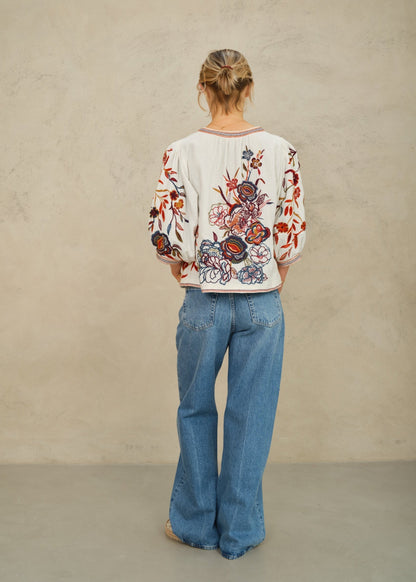 Jacket Ori Emb Jkt Ecru-Multi