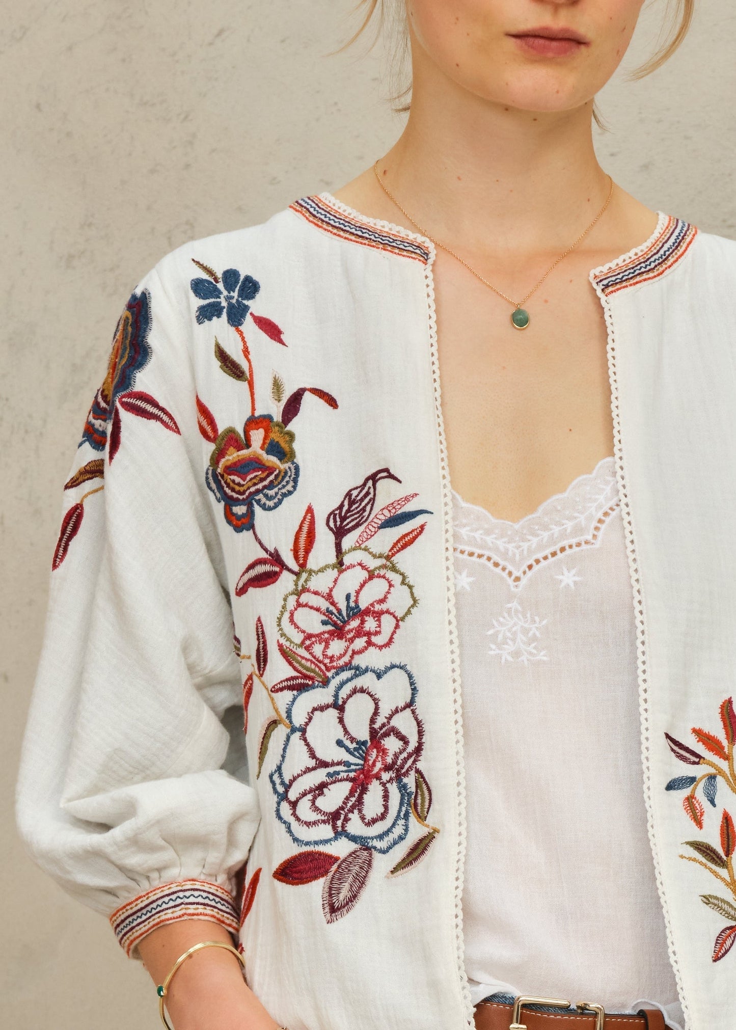 Jacket Ori Emb Jkt Ecru-Multi