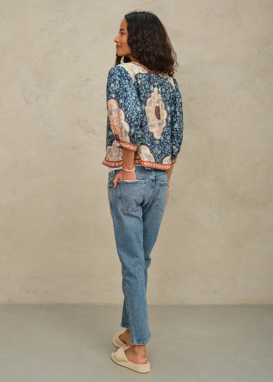Jacket Ursa Pri Emb Jkt Indigo-Ecru