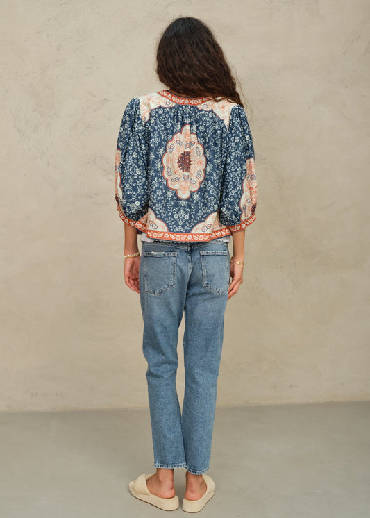 Jacket Ursa Pri Emb Jkt Indigo-Ecru