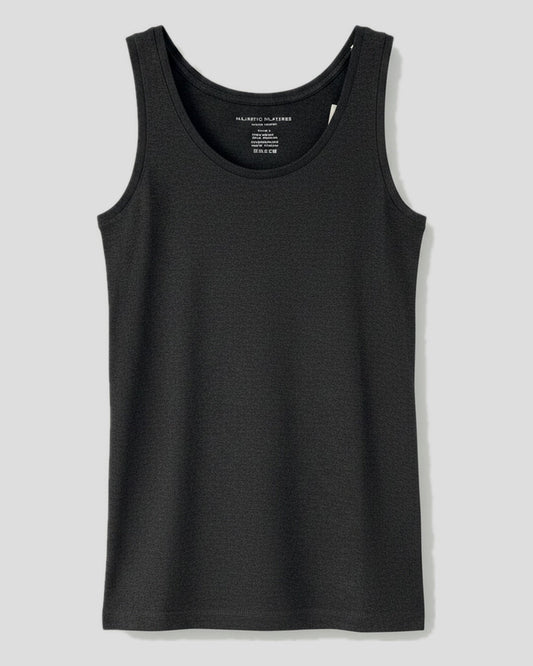 Majestic | Second-Skin Scoop Neck Tank - Anthracite-Heather