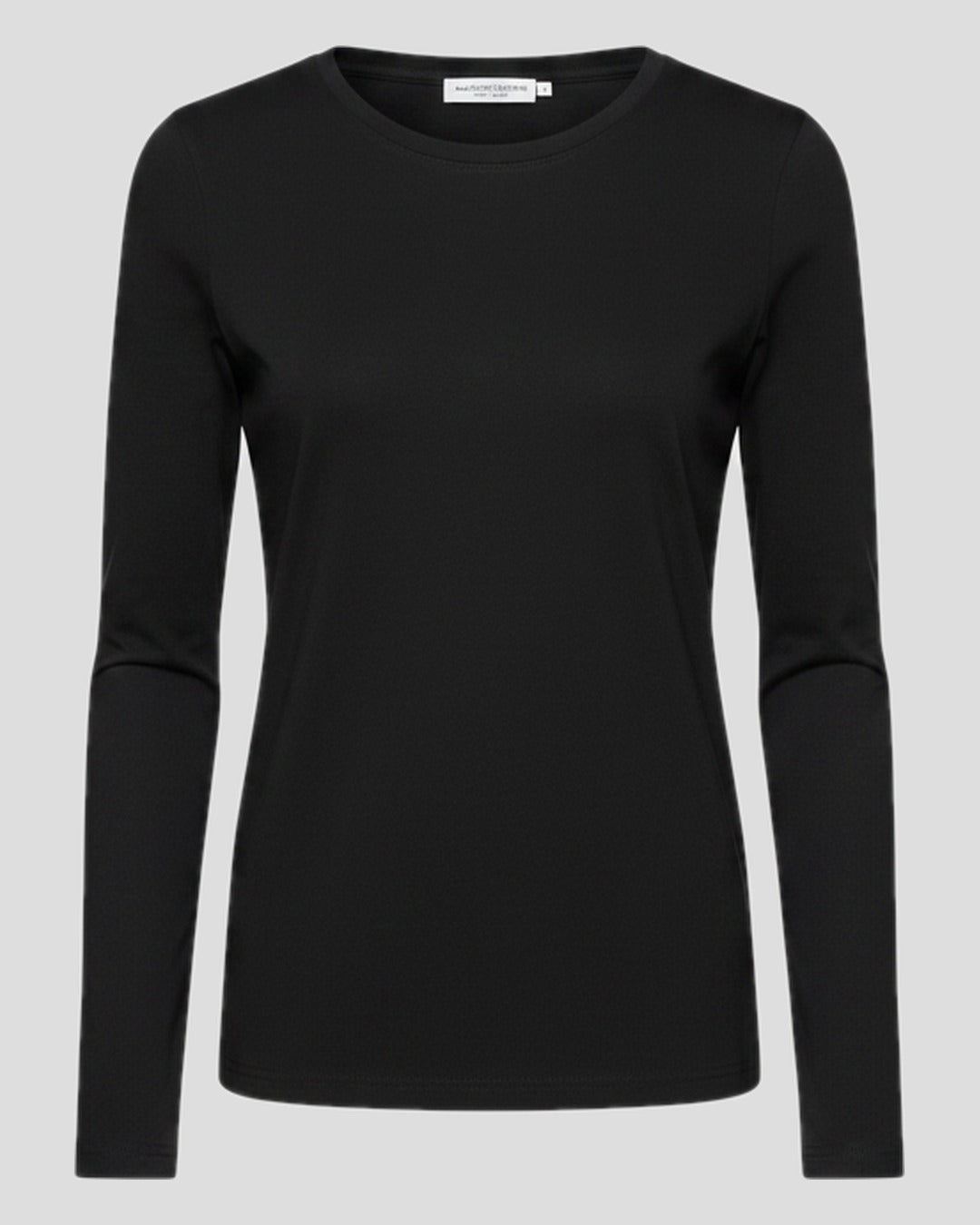 Majestic | Long Sleeve Crewneck Tee - Viscose Blend Noir