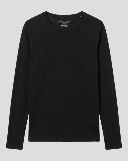 Majestic | Second-Skin Crewneck Tee - Black