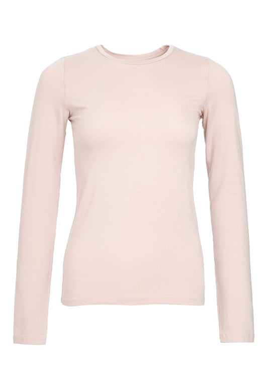 Majestic | Long Sleeve Tee in - Fluid Viscose Blend Tea-Pink