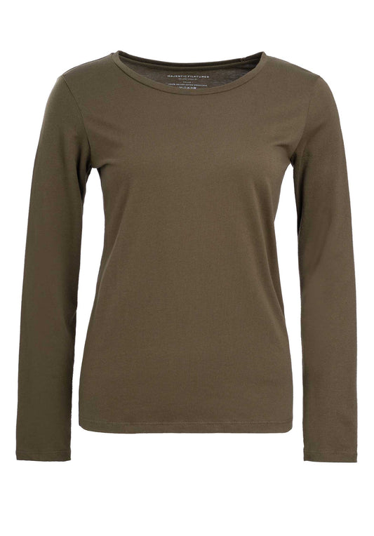 Majestic | Organic Cotton Crew Tee - Kaki-Army