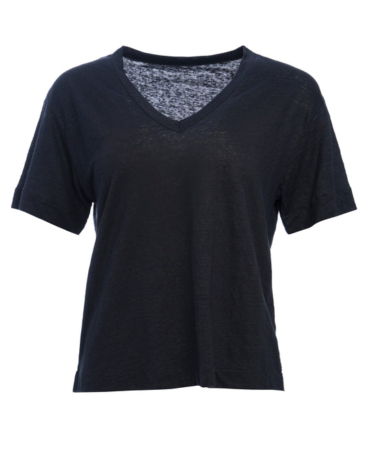 Majestic | Boatneck Three-Quarter Sleeve Tee - Navy