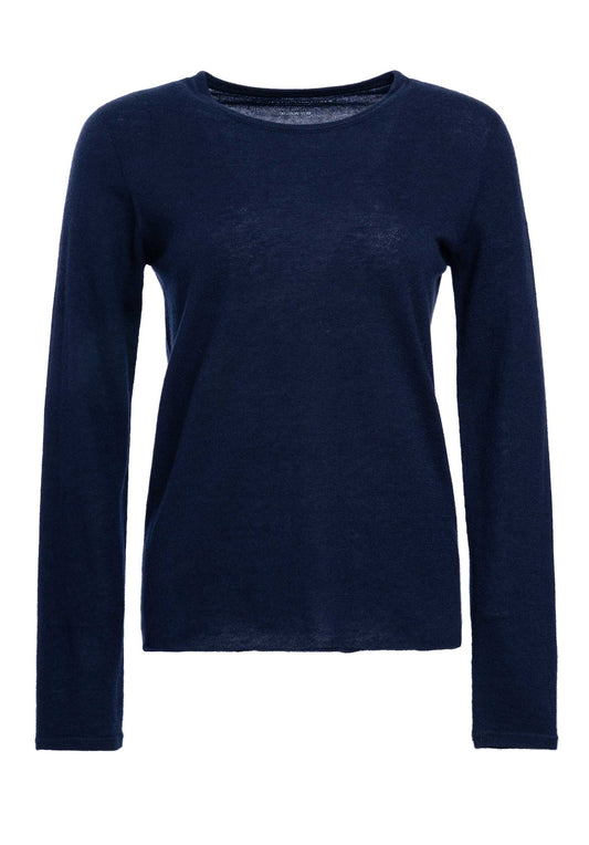Majestic | Cashmere Crew Neck T-Shirt - Navy