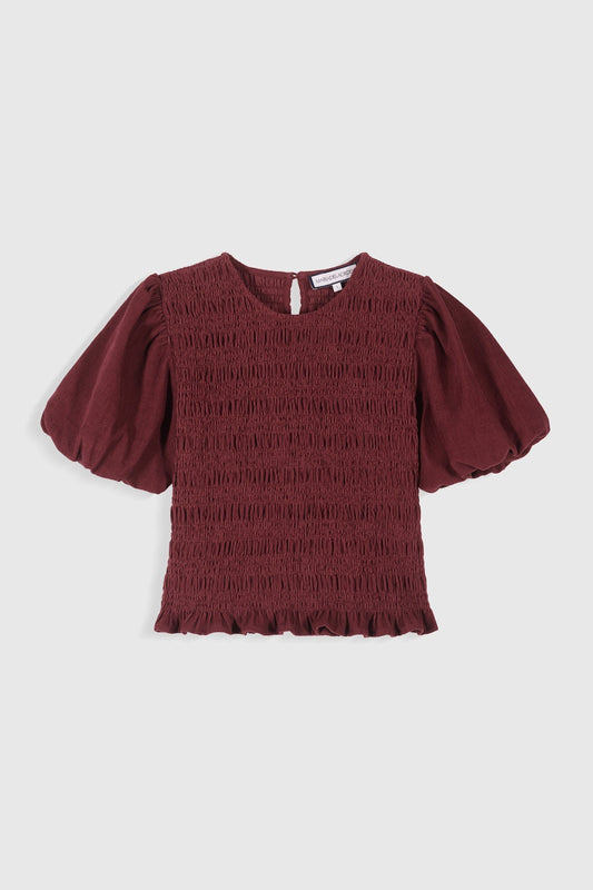 Baila Top Burgundy-Corduroy