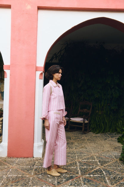 Maria de la Orden | Clover Jacket in Pink-Stripes