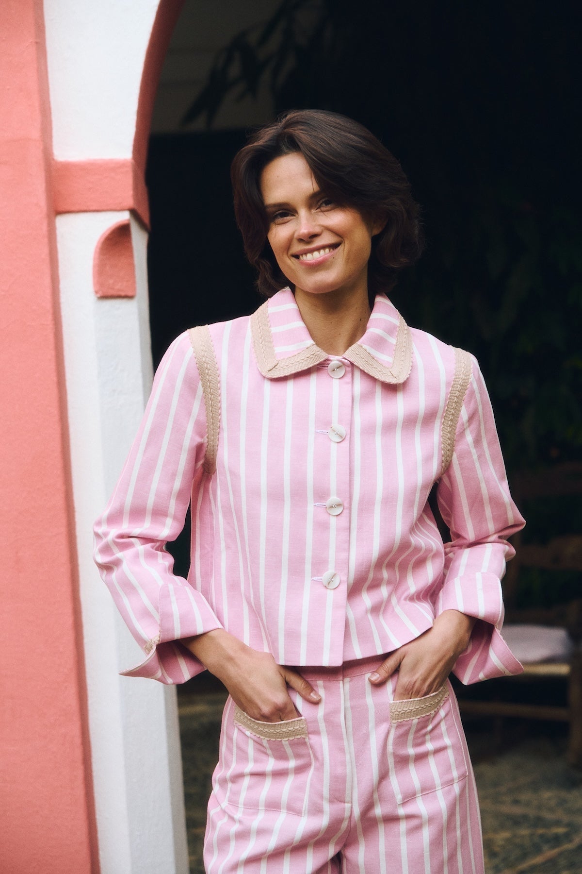 Maria de la Orden | Clover Jacket in Pink-Stripes