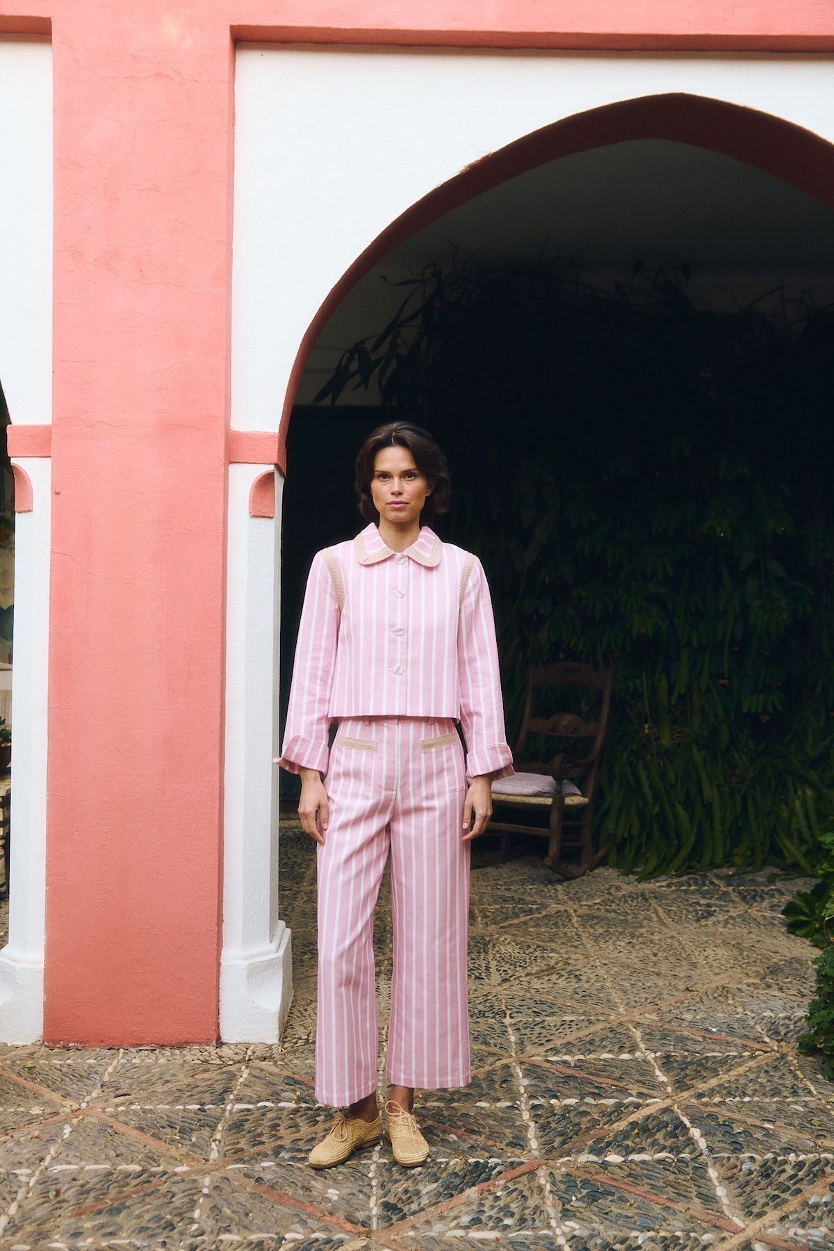 Maria de la Orden | Clover Jacket in Pink-Stripes