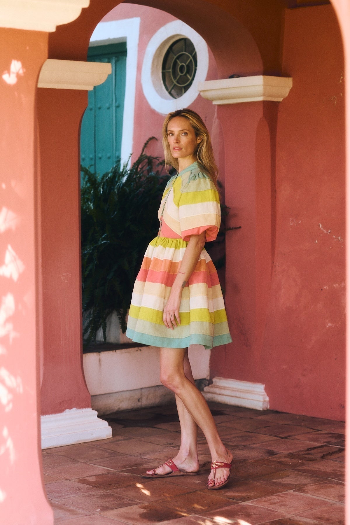 Maria de la Orden | Daisy Dress in Mint-Coral