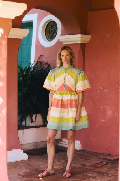 Maria de la Orden | Daisy Dress in Mint-Coral