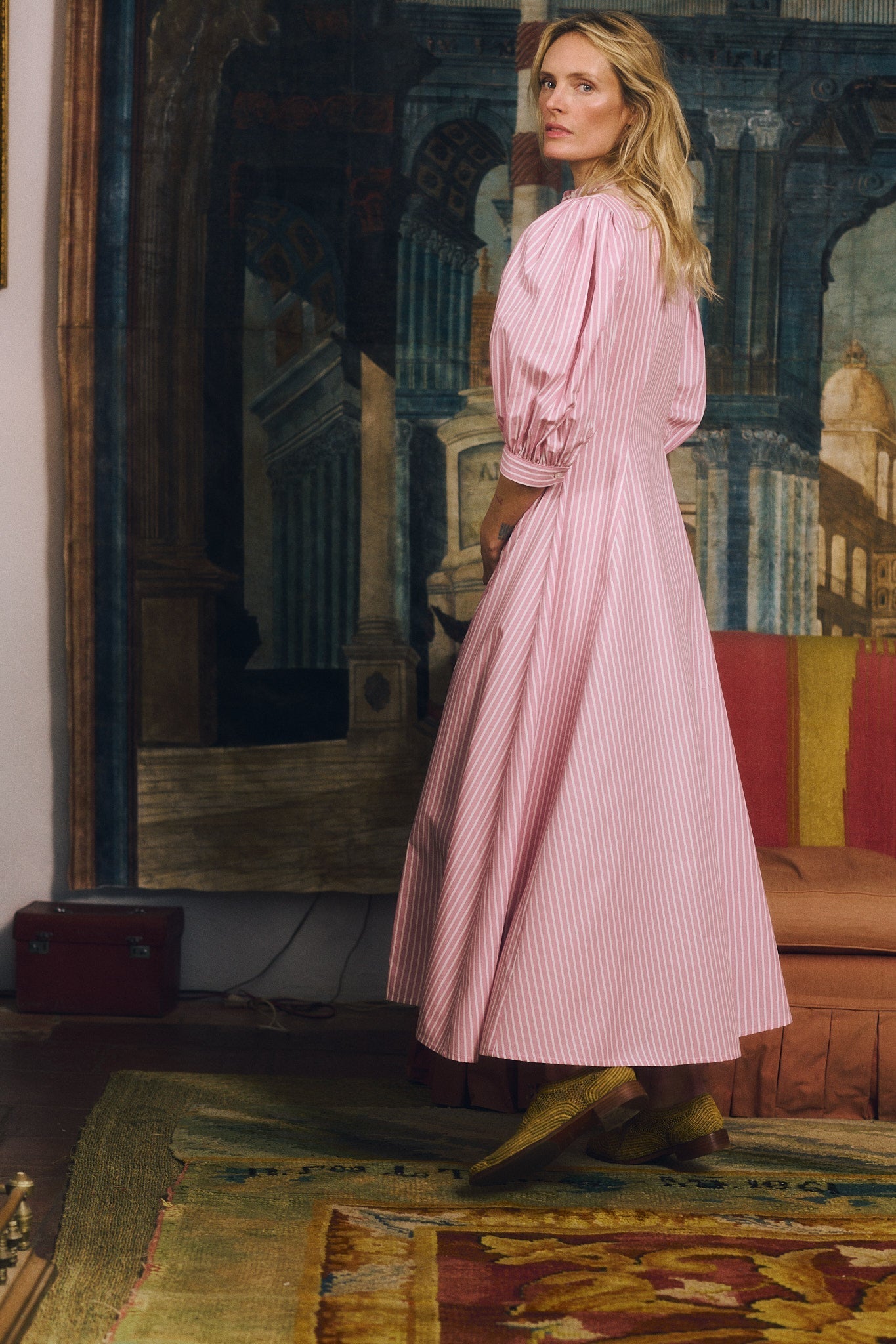 Maria de la Orden | Dimitra Pink-Striped Cotton Dress Pink-Stripes