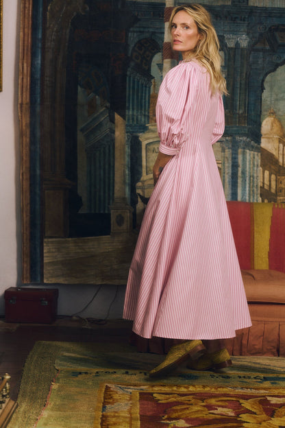 Maria de la Orden | Dimitra Pink-Striped Cotton Dress Pink-Stripes