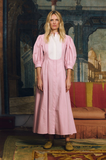 Maria de la Orden | Dimitra Pink-Striped Cotton Dress Pink-Stripes