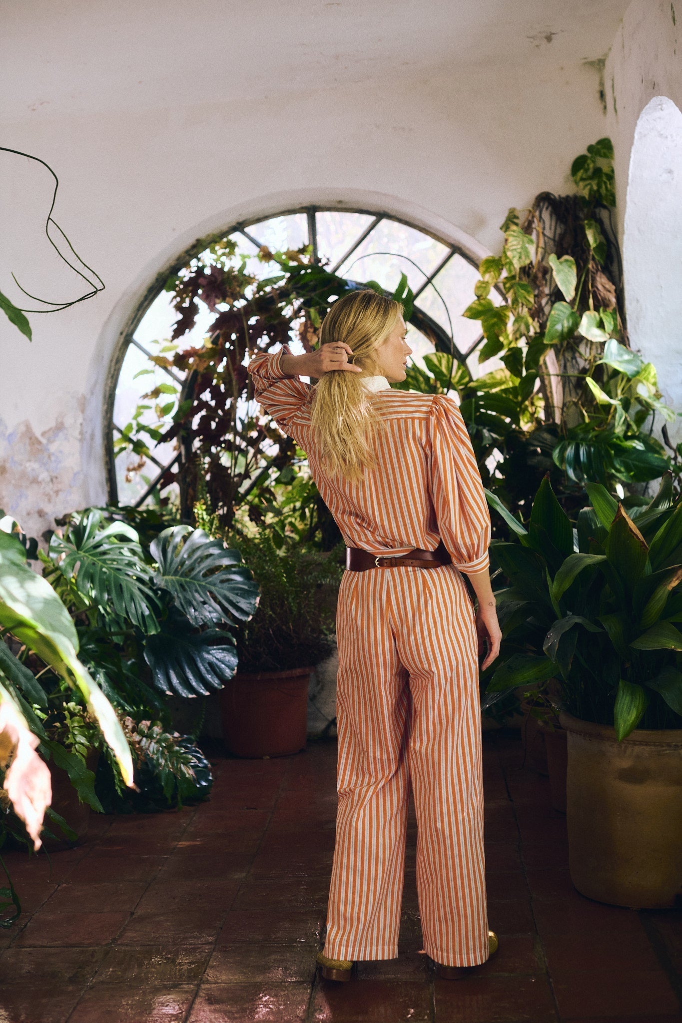 Maria de la Orden | Dimitra Striped Cotton Shirt - Orange-Stripes