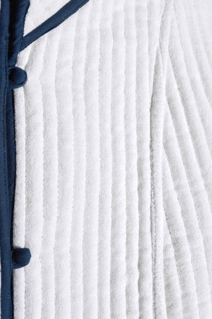 Maria de la Orden | Fittonia Quilted Velvet Jacket - Navy