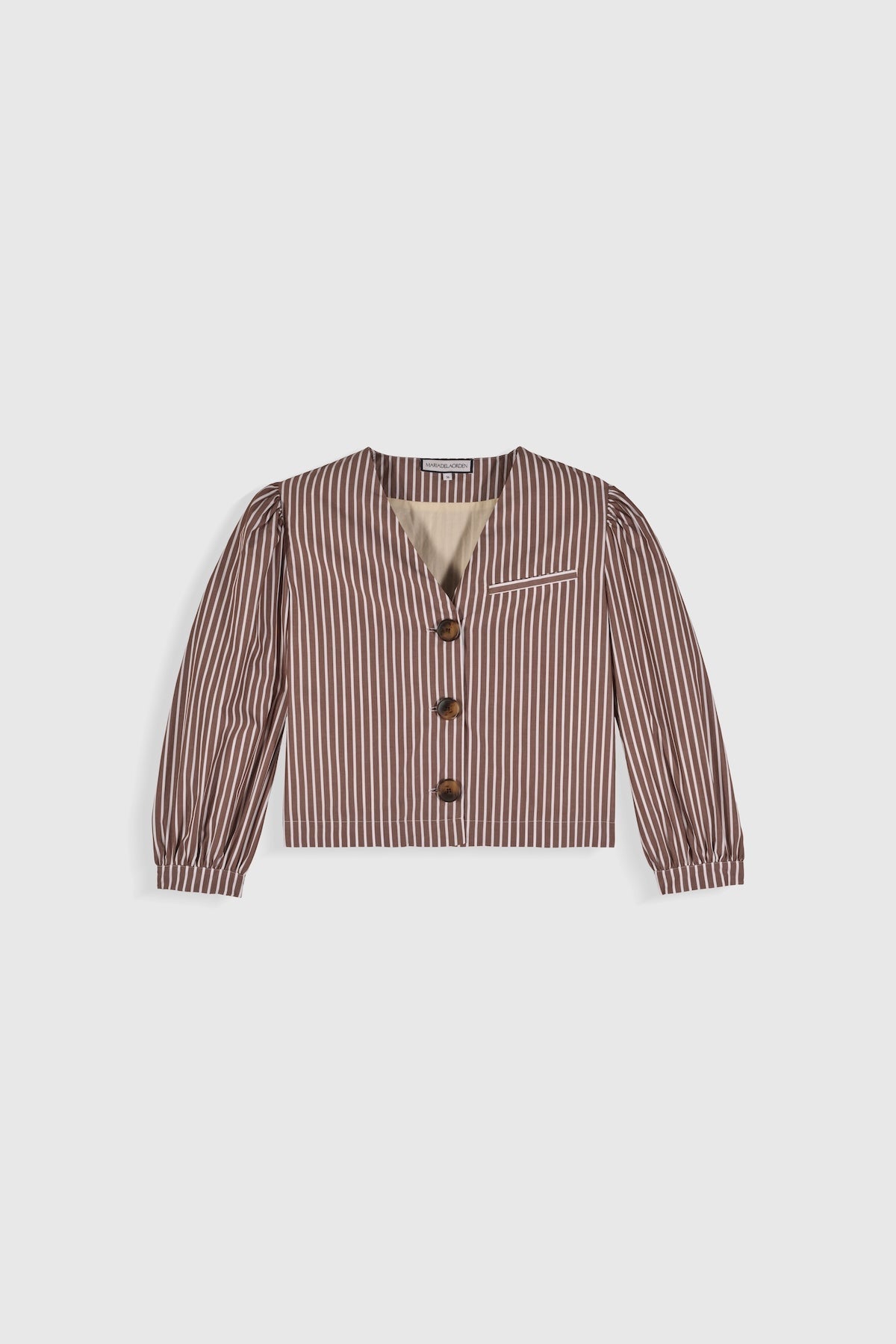 Maria de la Orden | Jiselle Cropped Jacket - Brown Stripe
