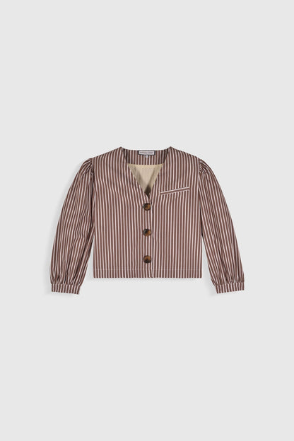 Maria de la Orden | Jiselle Cropped Jacket - Brown Stripe