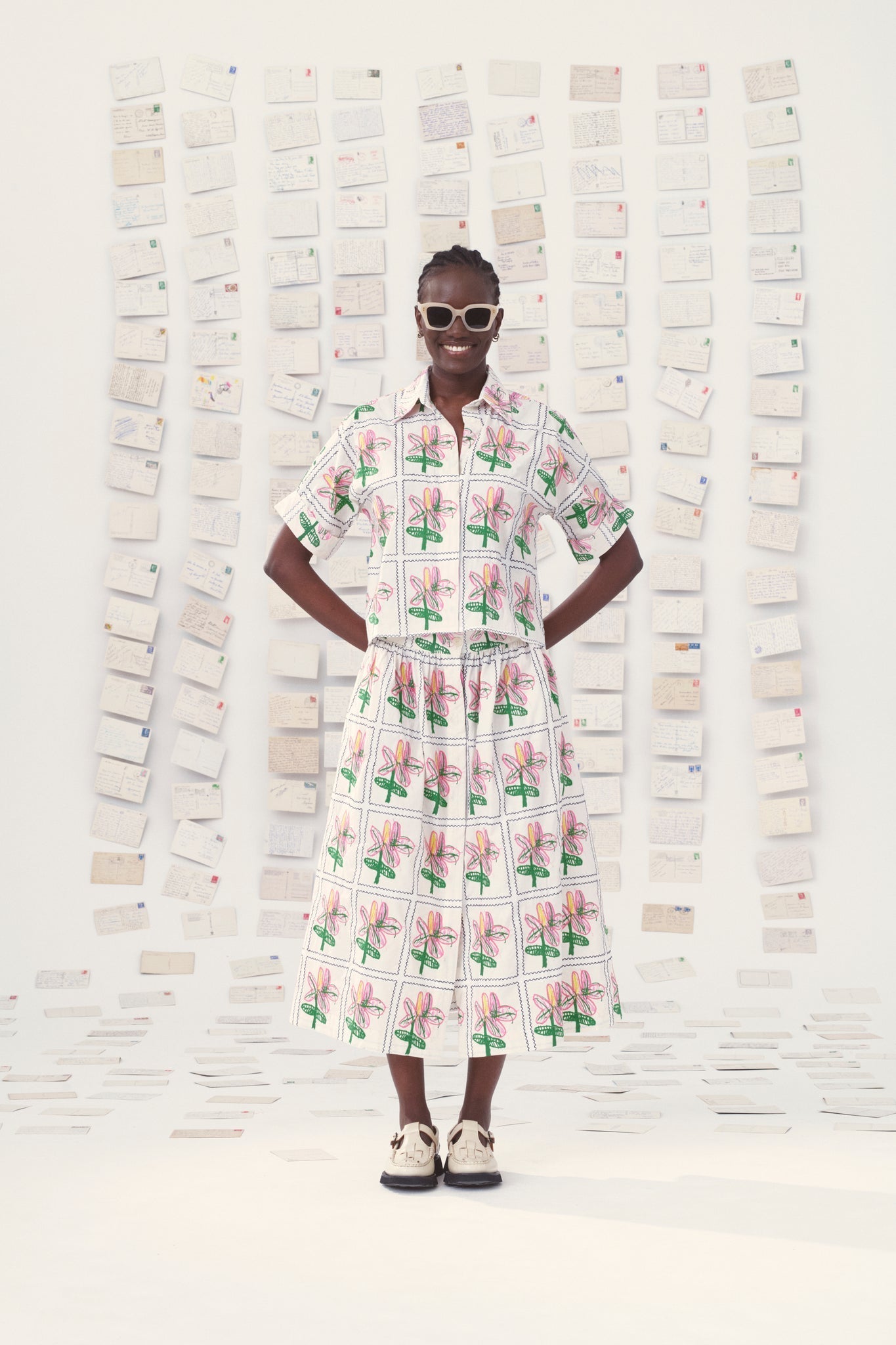 Mii | Mona Embroidered Poplin Skirt Off-White