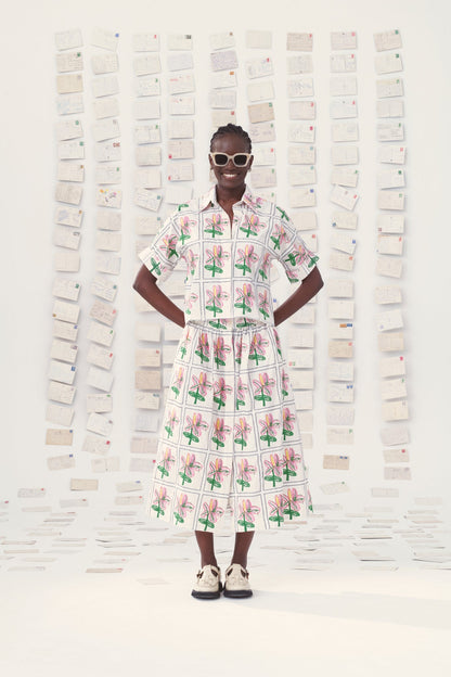Mii | Mona Embroidered Poplin Skirt Off-White
