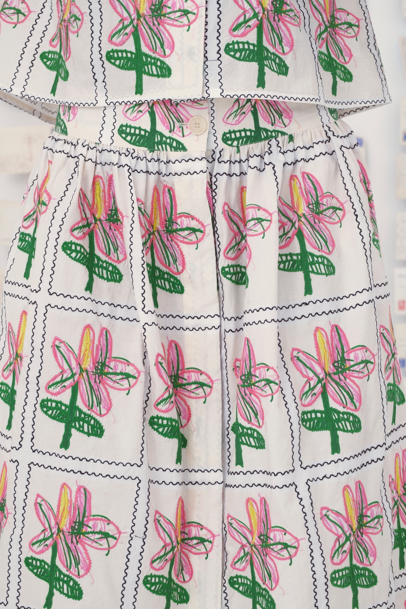 Mii | Mona Embroidered Poplin Skirt Off-White