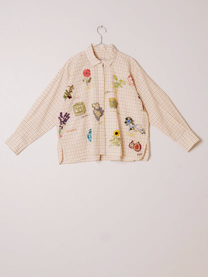 Mii | Greta Marguerite Shirt - Hand-Embroidered Cotton Poplin Multi