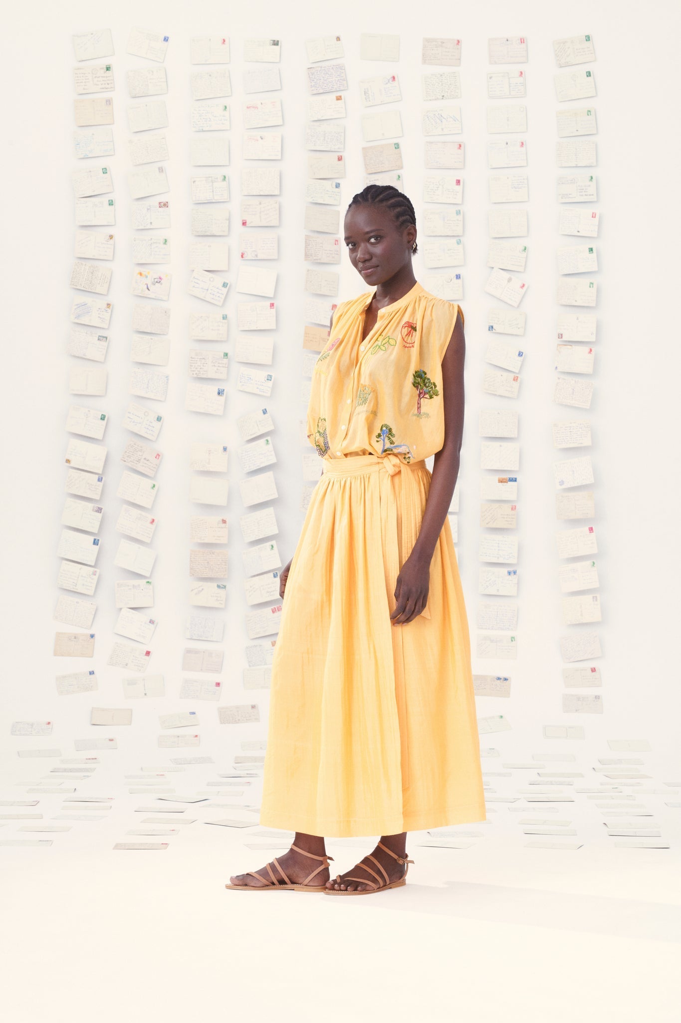 Mii | Iris Sleeveless Shirt - Handwoven Cotton-Silk Abricot