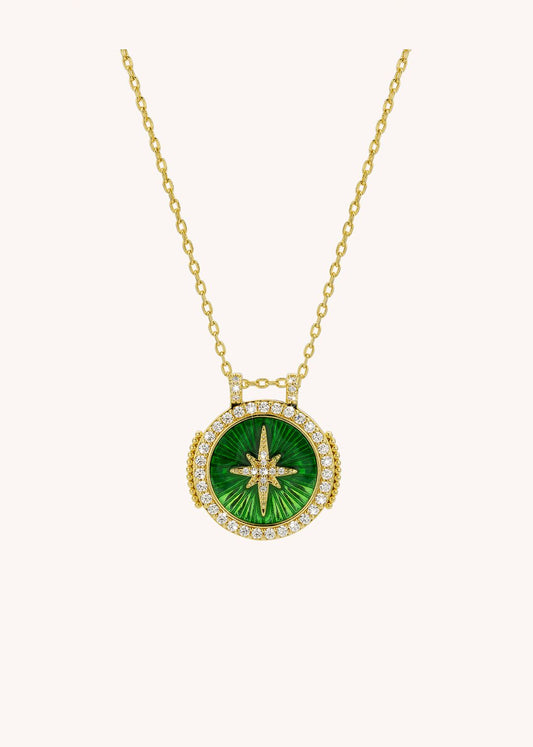 Necklace Green Diwali Co-237g Gold