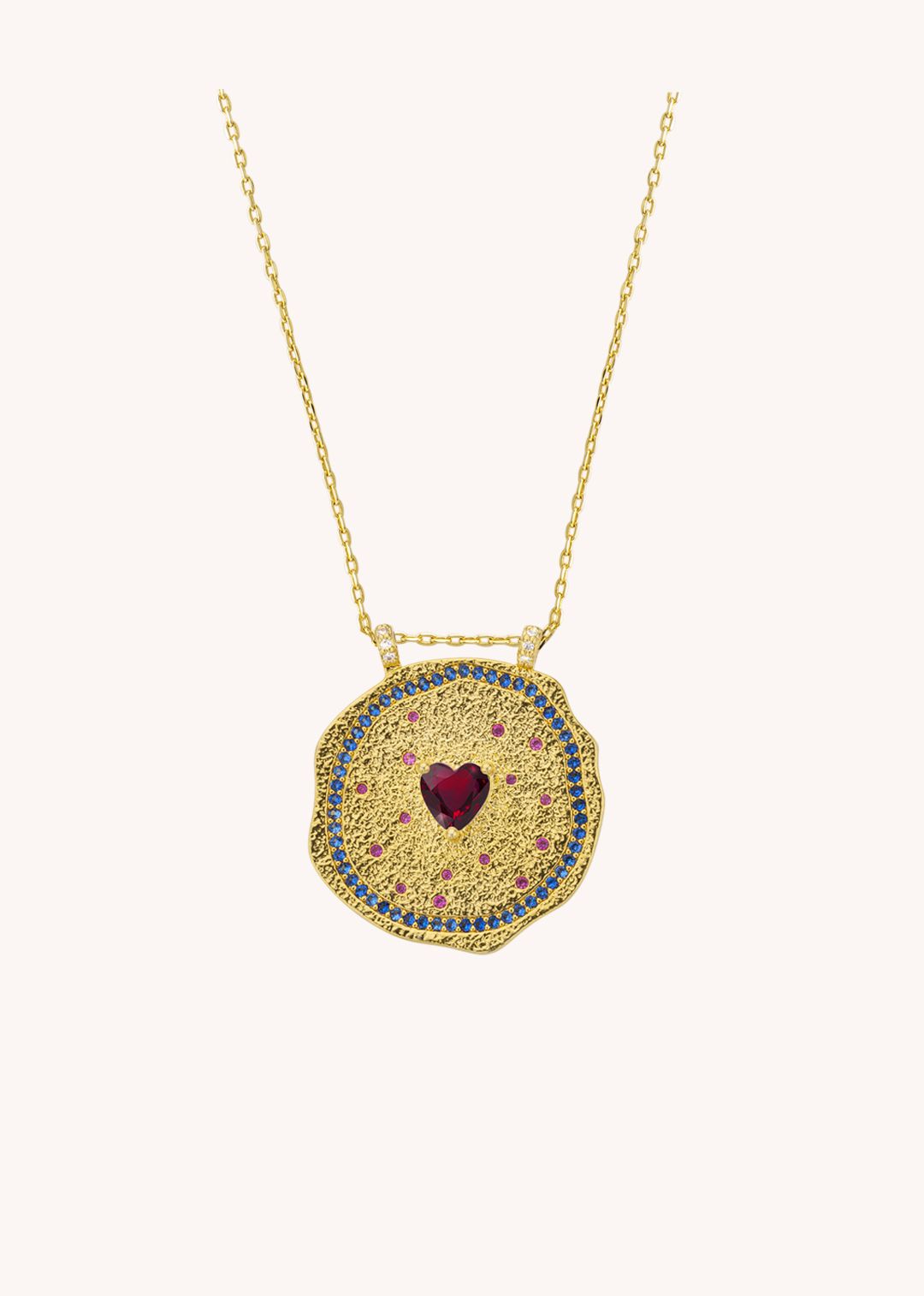 Necklace Ruby Heart Me Co-309g Gold